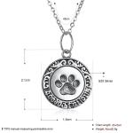 16in 0.9g Paw Print Necklace Lovely 3A CZ 925 Silver Necklace