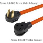 Nema 14-30P Welder Adapter Power Cord 4 Prong Dryer 10 AWG Heavy Duty Cable