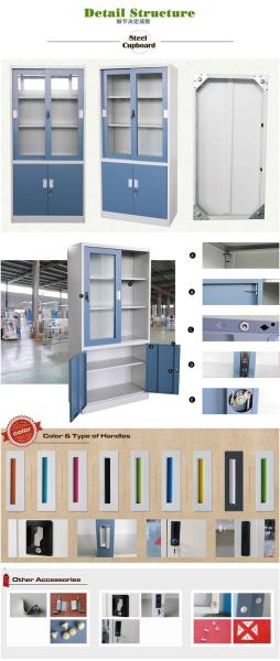 Buy cheap Up glass door down steel door steel stoarge cabinet FYD-W019,H1850XW900XD400mm,RAL Color from wholesalers