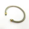 Buy cheap (B-54)Fashion Jewelry Yellow Gold Silver Tone Plated Cable Bangle with Bule Cubic Zircon from wholesalers