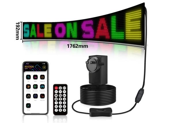 Buy cheap Scrolling Advertising LED Signs Flexible Bluetooth Full RGB 5VDC USB Cable Power Supply for Store Car Hotel from wholesalers