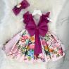 Buy cheap Children's Dress Clothing Kid Print Big Bow Dress Baby Girls Birthday Princess Dress from wholesalers