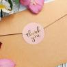 Buy cheap Gratitude and Thank You Round Pink Gold Hot Stamp Label for Seal Sticker Customized Manufacturing from wholesalers