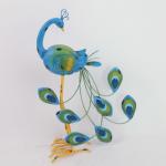 Iron Peacock Multicolor Weatherproof Animal Garden Figurines for Your Outdoor