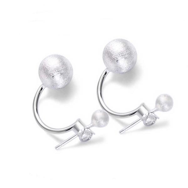 Buy cheap Womens Double Sterling Silver Beads Hoop Earrings (XH051332W) from wholesalers