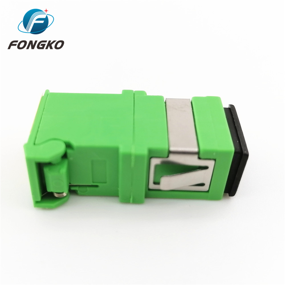 SC/APC Green Shell Simplex Adapter With Auto Shutter SM SC Fiber Optic Adapter