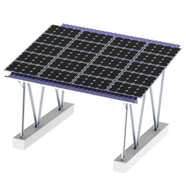 Buy cheap Ground Residential Solar Carport Kit Steel Brackets Concrete Block Foundation from wholesalers