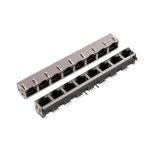 Buy cheap 1 * 8Port RJ 45 Female Jack Network 8p8c RJ45 Connector With Shielded LED Light from wholesalers