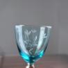Buy cheap Vintage Scandinavian Style Engraved Turqoise Crystal Wine Glass , Clear Goblet Glasses from wholesalers