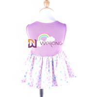 Buy cheap Customized CVC Jersey Rainbow Pet Dress Digital Print Pongee dog tutu skirt product