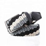 Alloy Buckle Braided Stretch Belt 125cm Mens Woven Elastic Belt