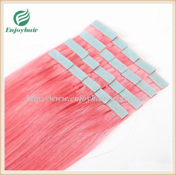 Buy cheap Tape Hair extension 16"-28"L,100s/pack pink# color Straight malaysian virgin hair from wholesalers