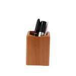 Square shaped Beech wooden pen holder