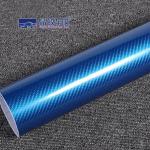 1.52x30M PET Vinyl Film 3D Carbon Fiber Dark Blue Color Stretchable