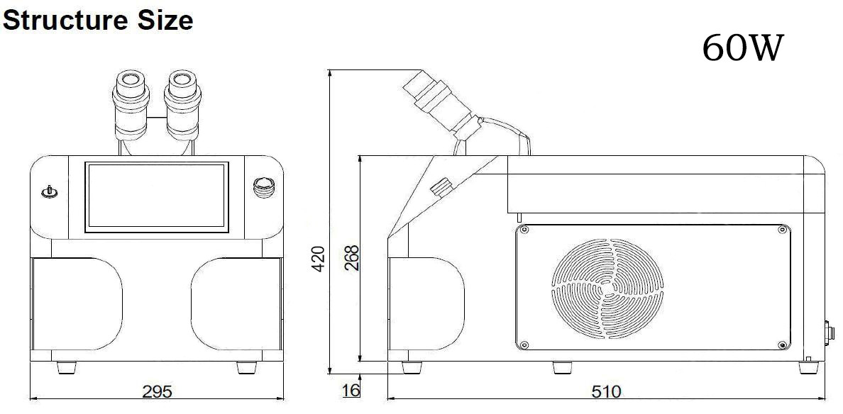 220VAC Jewelry Laser Welding Machine mini laser welder Built In CCD