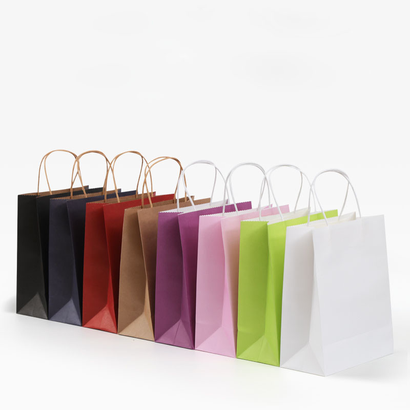 Elegant Stylish Brown Paper Carrier Bags , Colored Paper Bags With Handles