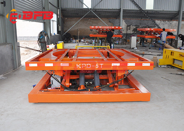 Steel Platform Motorized Electric Rail Track Trolley With Hydraulic Steering System