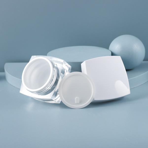 5g10g 15g Acrylic Base Material Luxury Black White Frosted Square Skin Care