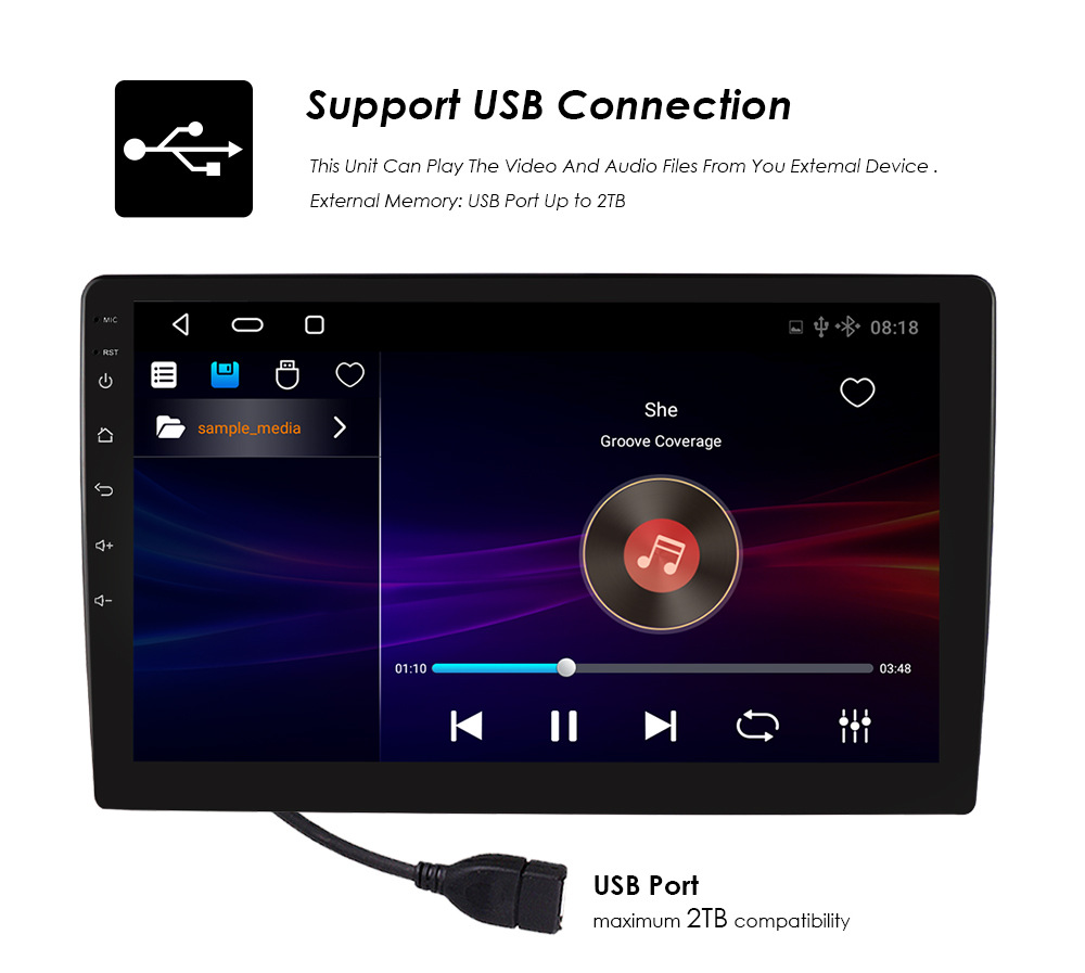 9" Android11 QLED 2DIN Car Radio 4core 2 32GB AM/FM RDS 360 Camera and Carplay Player