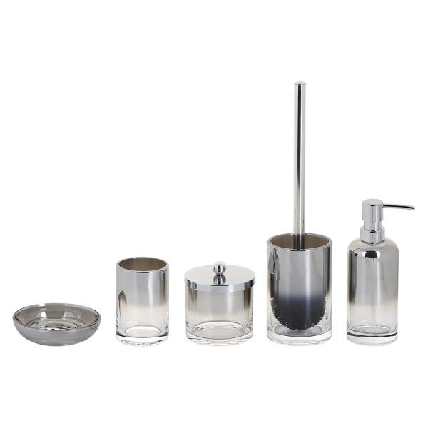 Buy cheap Sustainable Plating Glass Luxury Bath Accessories Set Ombre Nickle With Bathroom Toothbrush Holder from wholesalers