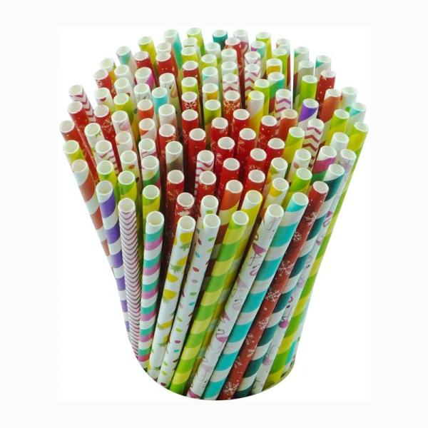 Buy cheap 198mm×6mm Paper Drinking Straws Rainbow Color For Hot Drinks from wholesalers