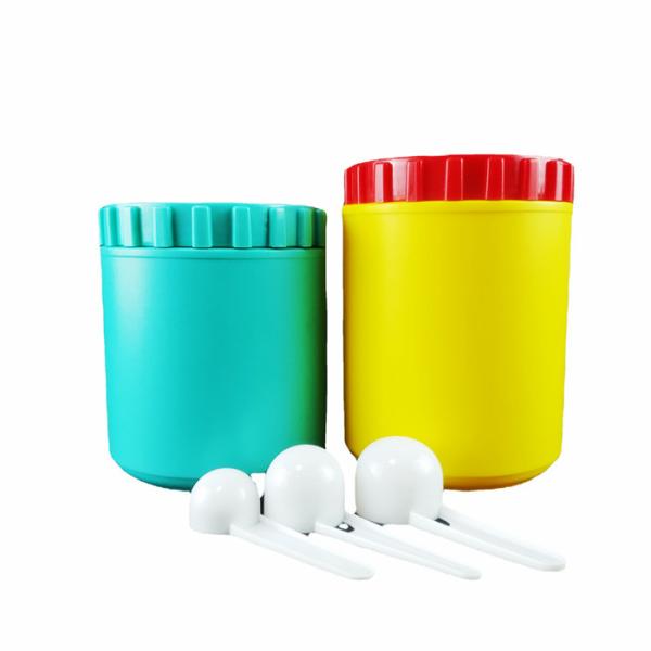 Buy cheap HDPE Cylinder Empty Plastic Powder Containers Straight Plastic Canister Jar 500g 600g from wholesalers