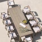 Nordic Modern Round And Rectangle Teak Outdoor Dining Table For 10