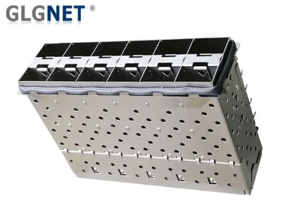 Buy cheap 12 Ports SFP Cage Connector 10G Applied Stacked 2x6 SFP Cage Assembly EMI Gasket from wholesalers