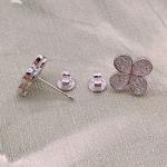 New Arrival Cute Brass Jewelry Earring Party Gift Fashion Crystal Four Leaf