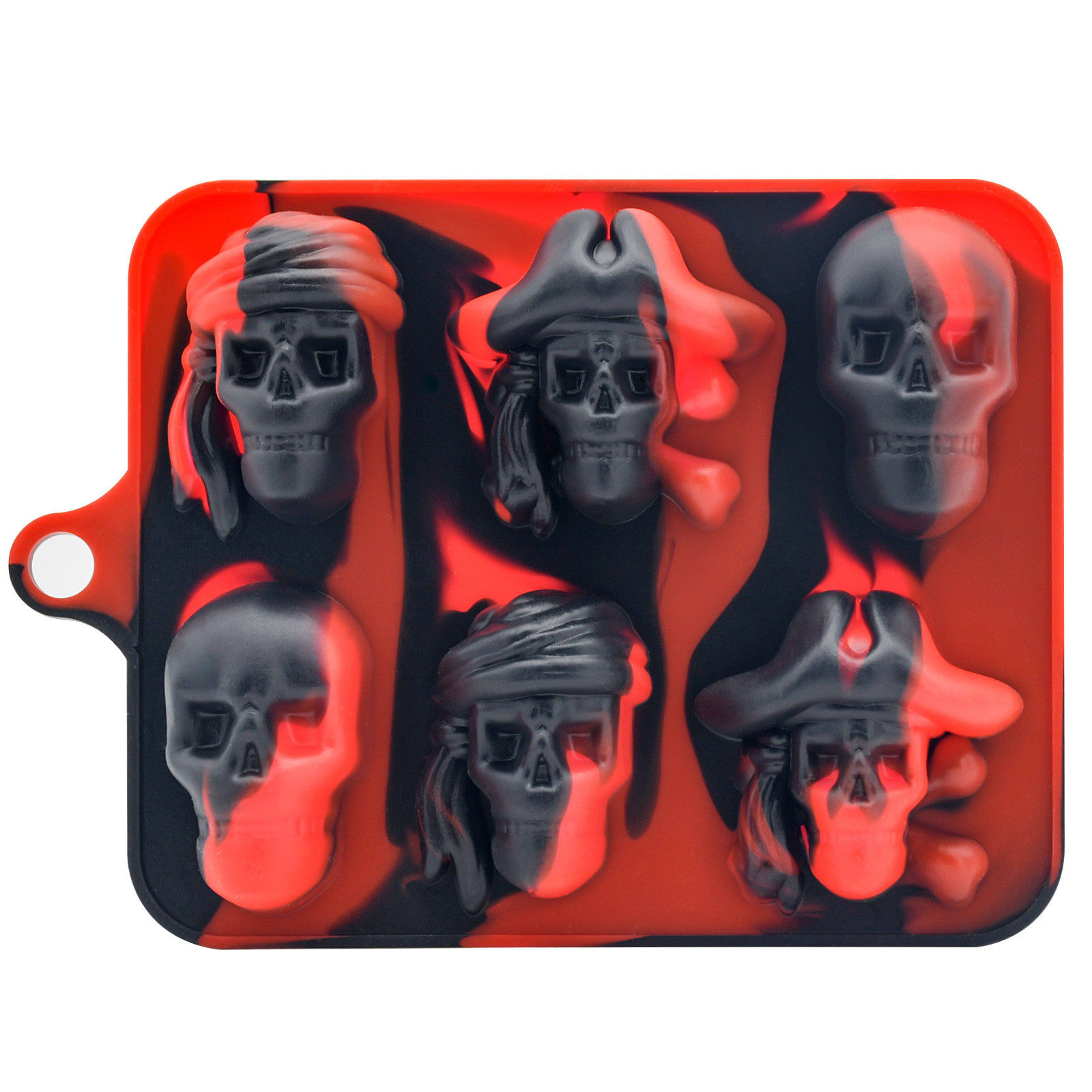Silicone Ice Cube Tray 3D Skull Ice Mold-2Pack Easy Release For Whiskey Cocktails And Juice Beverages