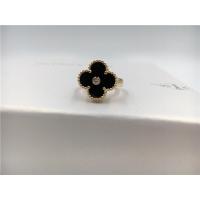 Buy cheap Round Diamond / Onyx 18K Gold Ring Vintage Alhambra For Wedding / Engagement product