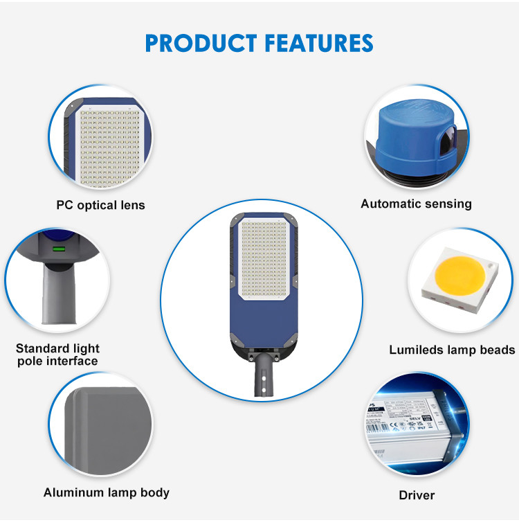 3000K-6500K Dia-Casting Aluminium High Power Led Street Light 50w/100w/150w/200w/250w