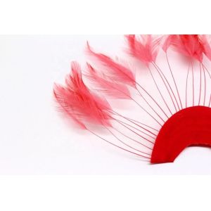 Buy cheap Dyed Stripped Hackle Feather Fan , Chicken Feather Hand Fan 10x15cm from wholesalers