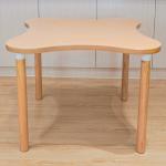 Smooth Rounded Corners Home Dining Room Table and Chairs Solid Wood Medium Size
