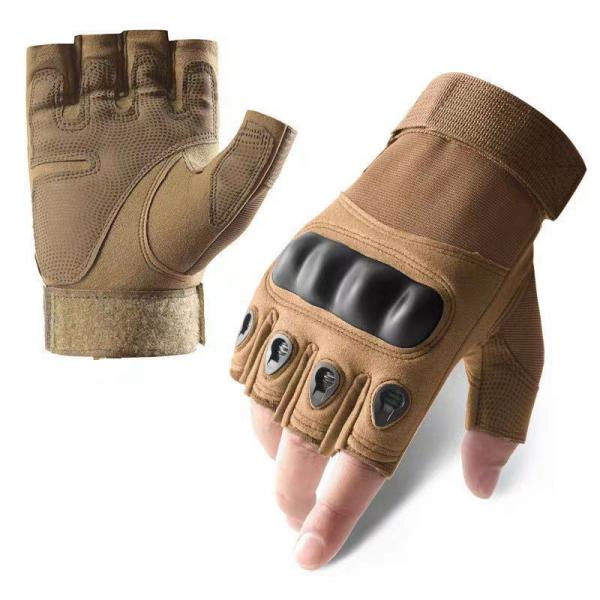 Hard Knuckle Combat Half Finger Tactical Gloves Shock Resistant For Hiking