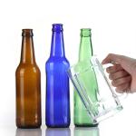 Frosted Empty Glass Soda Bottles 16 Oz Glass Bottle With Crown Cap