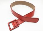 Square Corvered Buckle 1 7/8" Adjustable Leather Leisure Belt