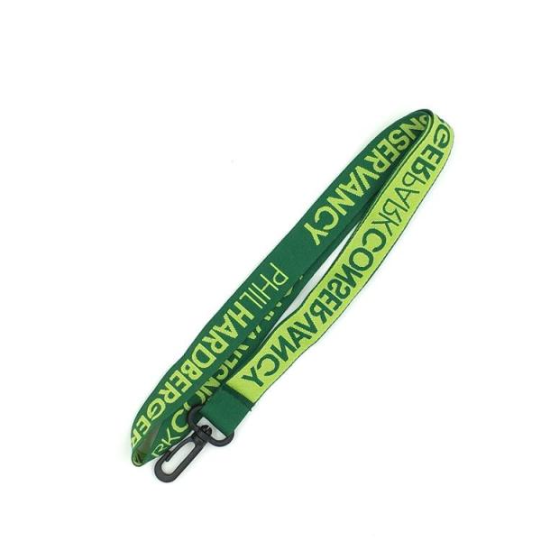 Buy cheap 460mm Length Custom Woven Neck Lanyards Light Green Logo With Plastic Hook from wholesalers