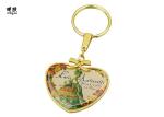 Buy cheap Vintage Heart Shaped Key Ring Metal Plating , Epoxy Sticker Photo Key Chain from wholesalers