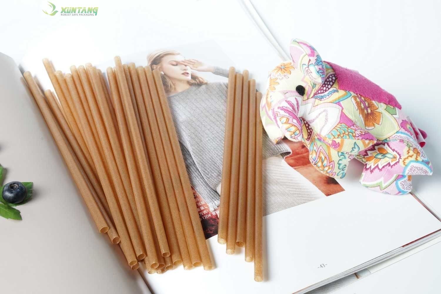 6x210mm Biodegradable PLA Straws Cold Drink Shop