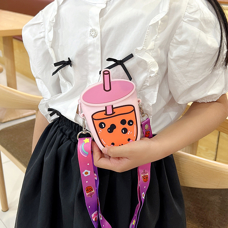 Kwaii Silicone Pencil Case BPA Free Stationery Organizer Makeup Bag Crossbody Shoulder Purse Bag For Kids Christmas Gift