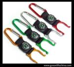 Muti-colors compass carabiner with lanyard keychain and metal hook holder