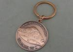 Brass Die Stamped 3D Keychain , Promotional Antique Copper Keyring