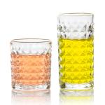 Ribbed Whisky Drinking Glasses Cup Custom Etched Glassware For Vodka Shot