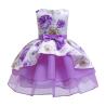 Buy cheap Hot Sale Toon Purple Girl Dress Bow Belt Printed Mesh Gown Princess Dress Tutu Dresses Invisible Zipper Disfraces Vestid from wholesalers