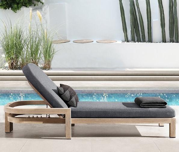 Buy cheap Customized Luxury Pool Teak Wood Lounge Chair Leisure Bed from wholesalers