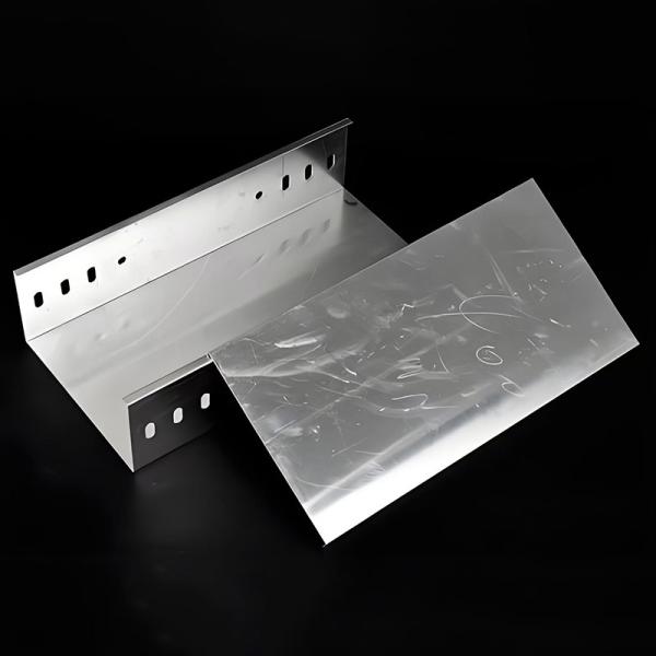 3m Length 50mm Width Silver Slotted Trough Type Cable Tray For Cable Management