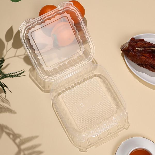 Buy cheap 1650ml 59oz Transparent PP Hinged Lid Microwave Container 9.2''X9.5''X3'' from wholesalers