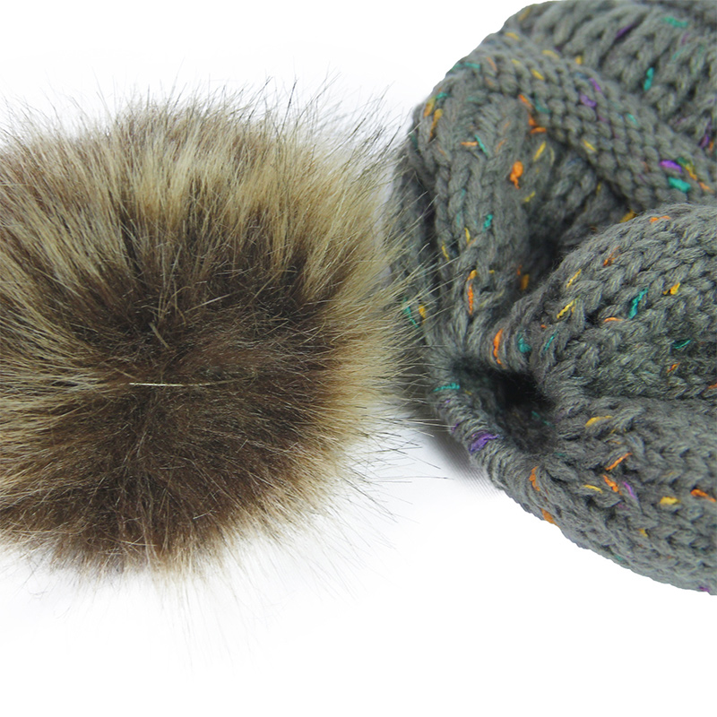 Warm Winter Custom Logo Hats Cashmere Bobble Hat Womens