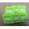 Buy cheap Personalized Green Color Square Shape Silicone Zipper Head Charms With Cloth Brand Name Logo from wholesalers